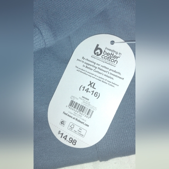 NWT Embroidery blue hoodie size 14-16 - Picture 4 of 7